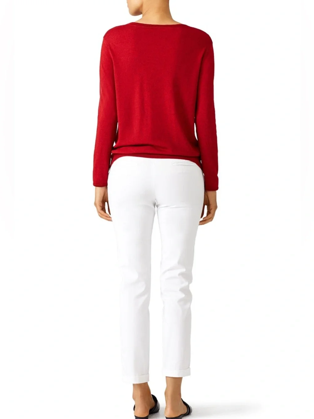 Diane von Furstenberg Ruby Red Bennie Ruffle Sweater